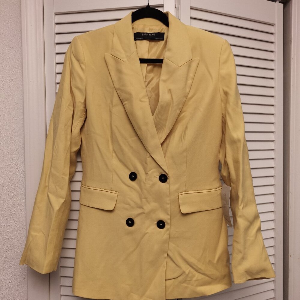 Zara NWT Dbl Breasted Beautiful Mellow Yellow Blazer $69 for $30